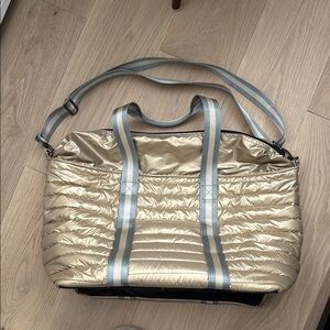 Stylish Gold Quilted Tote Bag